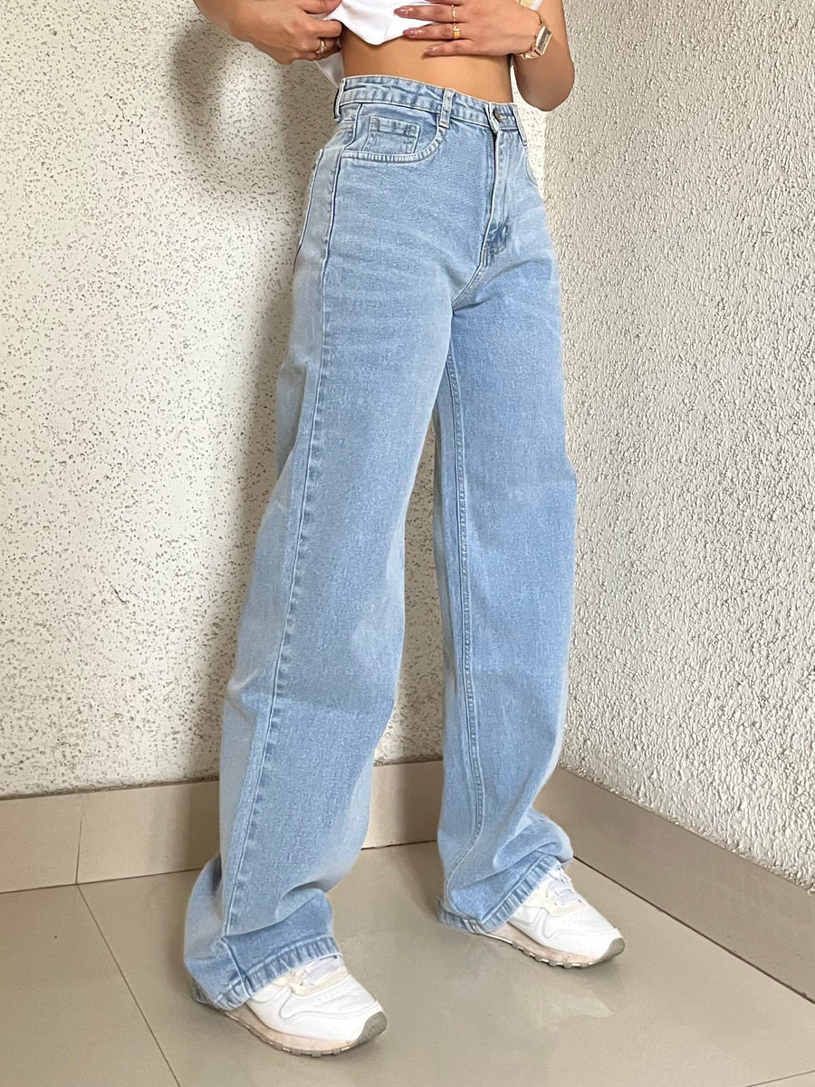 Ocean Road High Rise Wide Leg Jean in Light Blue Denim main image 0